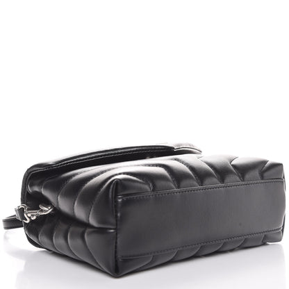 Saint Laurent Calfskin Y Quilted Monogram Toy Loulou Crossbody Bag Black 4 of 9