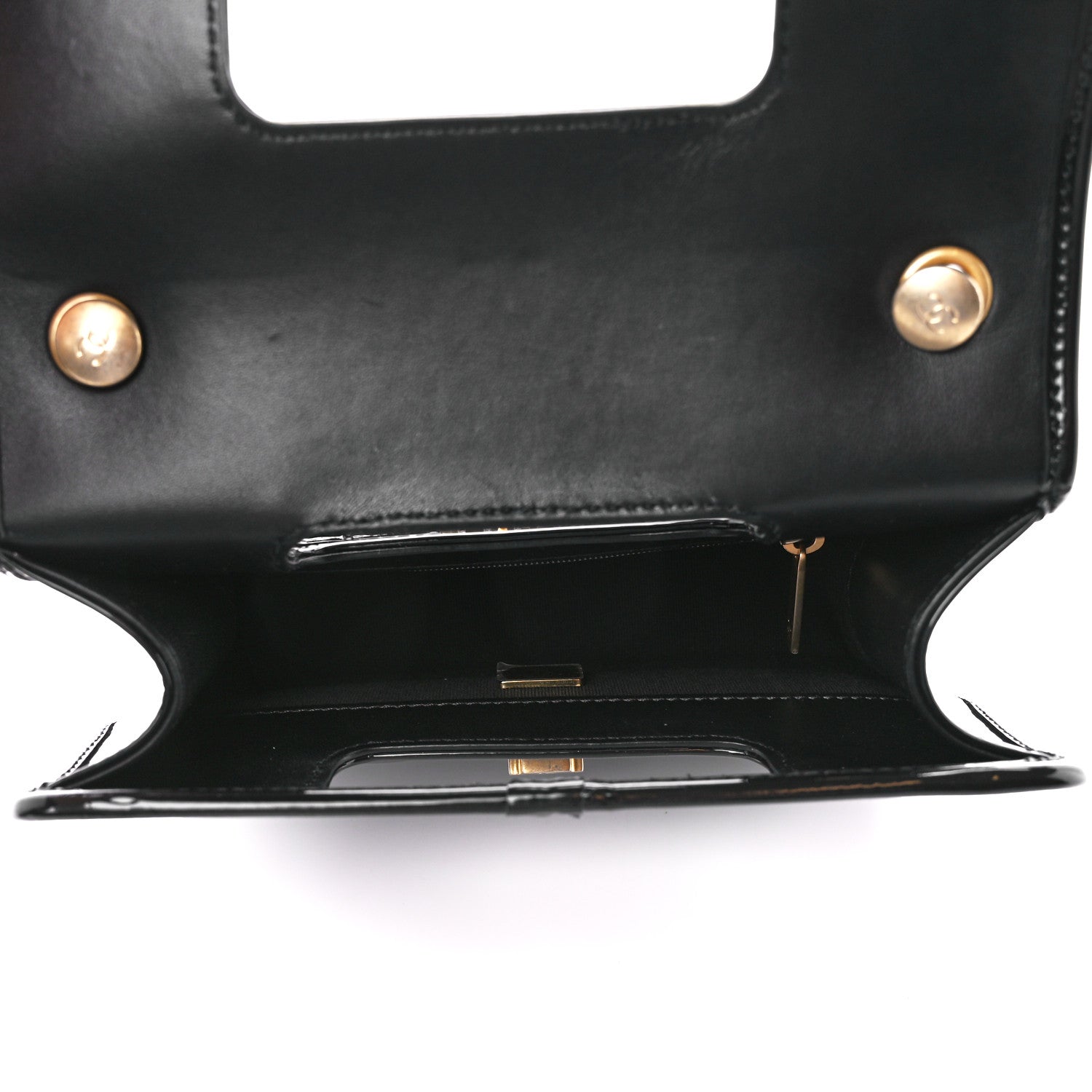 Chanel Patent Quilted Mini Graphic Catch Flap Black 5 of 13