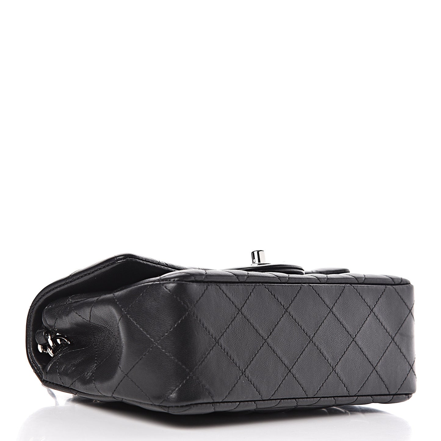 Lambskin Quilted Mini Rectangular Flap Black