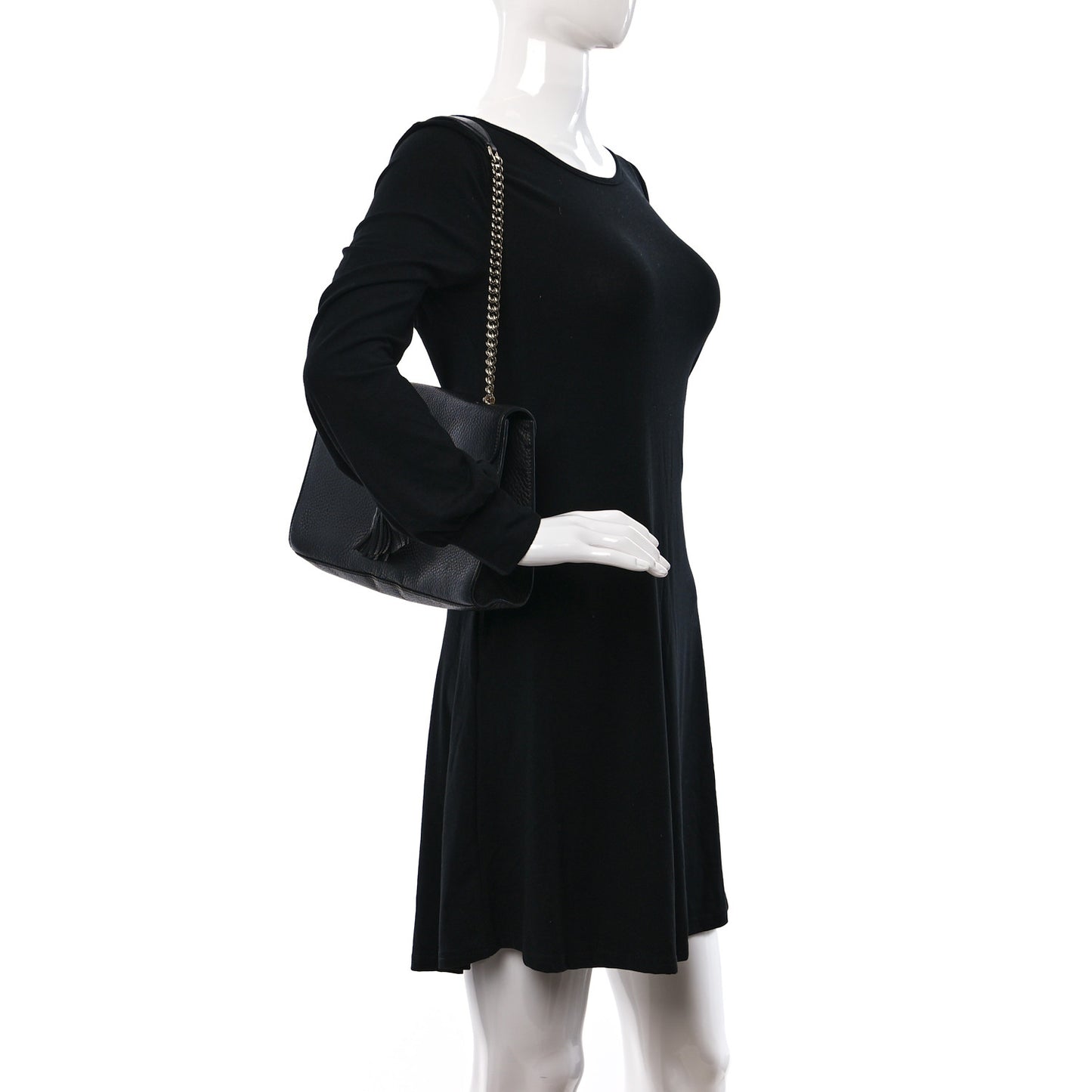 Cellarius Calfskin Medium Emily Chain Shoulder Bag Black