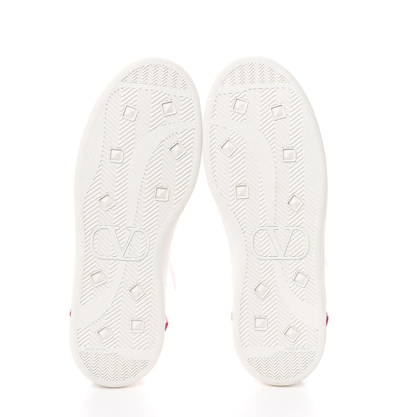 Calfskin Womens Backnet Sneakers 38.5 White Fuchsia