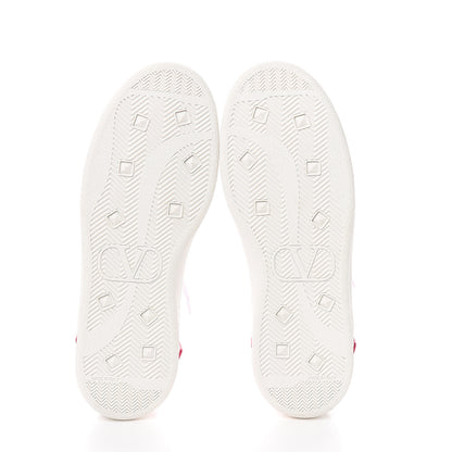 Valentino Garavani Calfskin Womens Backnet Sneakers 38.5 White Fuchsia 5 of 10
