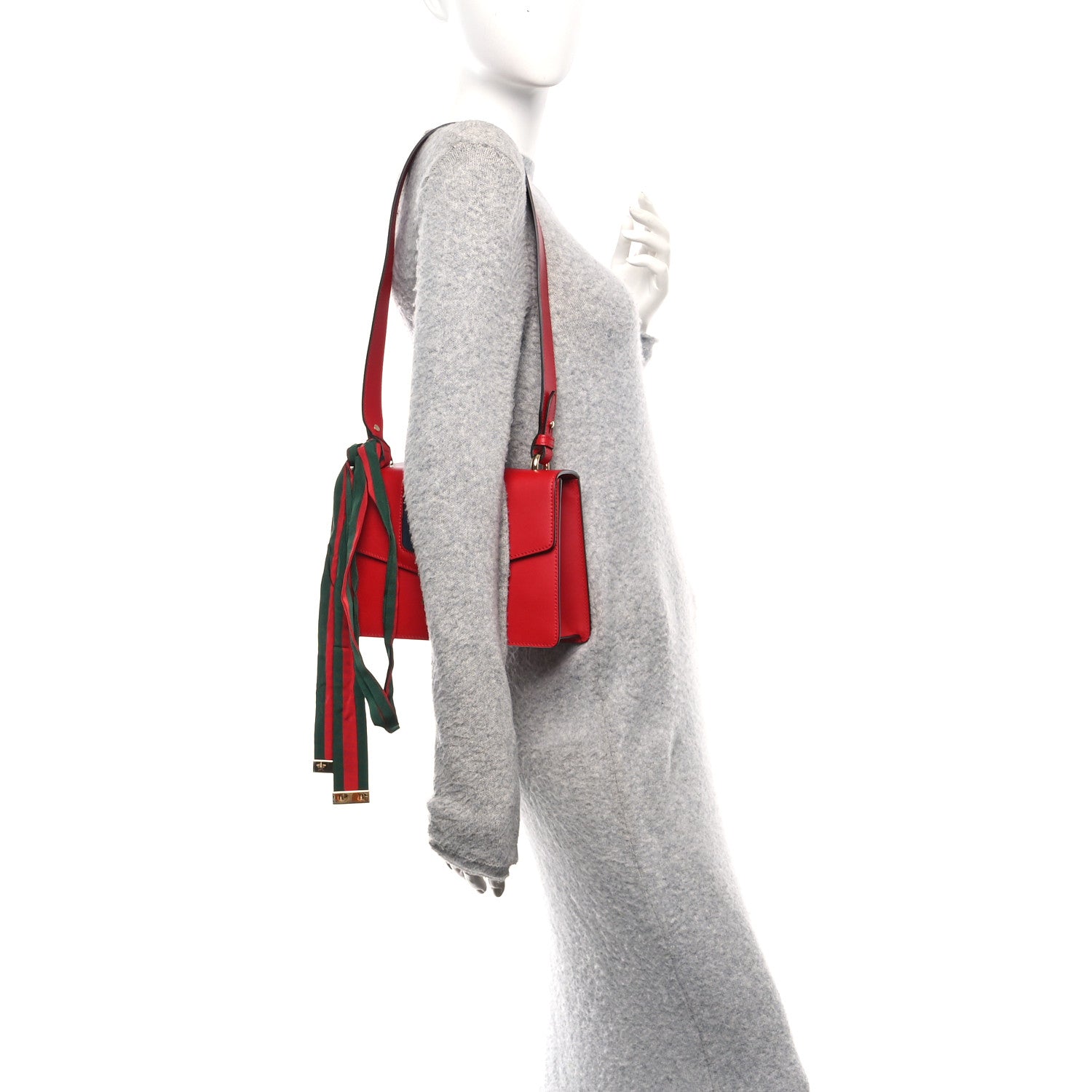 Gucci Calfskin Small Sylvie Shoulder Bag Hibiscus Red 2 of 10