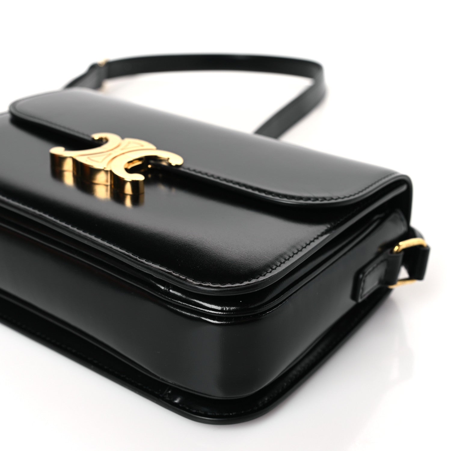 Celine Shiny Calfskin Medium Triomphe Black 9 of 9