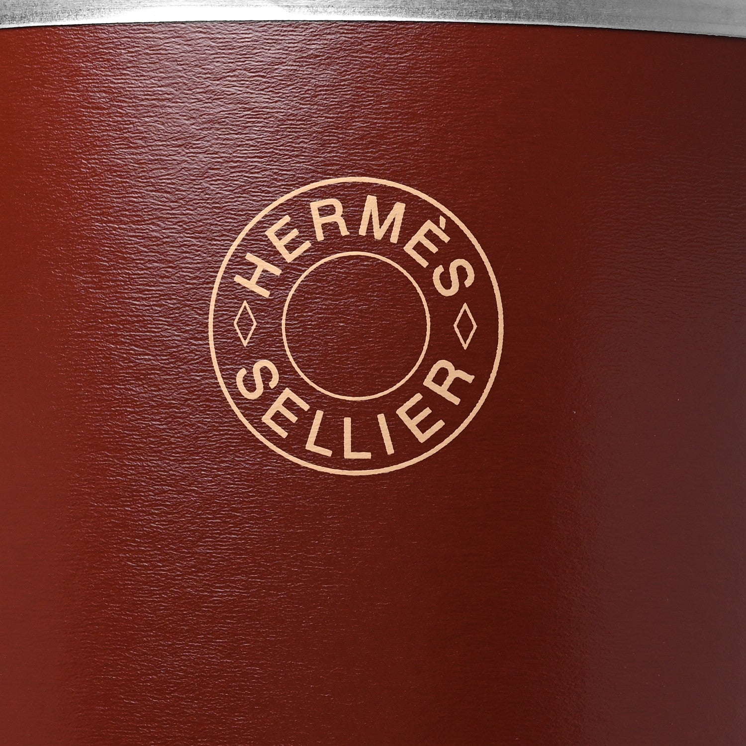 Hermes Kraft Paper Metal Canvas Saddle Box Rouge H 5 of 12