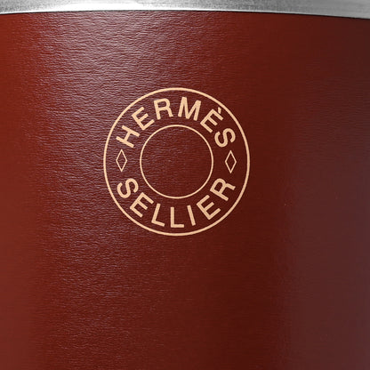 Hermes Kraft Paper Metal Canvas Saddle Box Rouge H 5 of 12