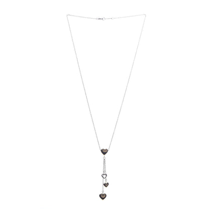 Tiffany 18K White Yellow Gold Multi-Heart Drop Pendant Necklace 3 of 6