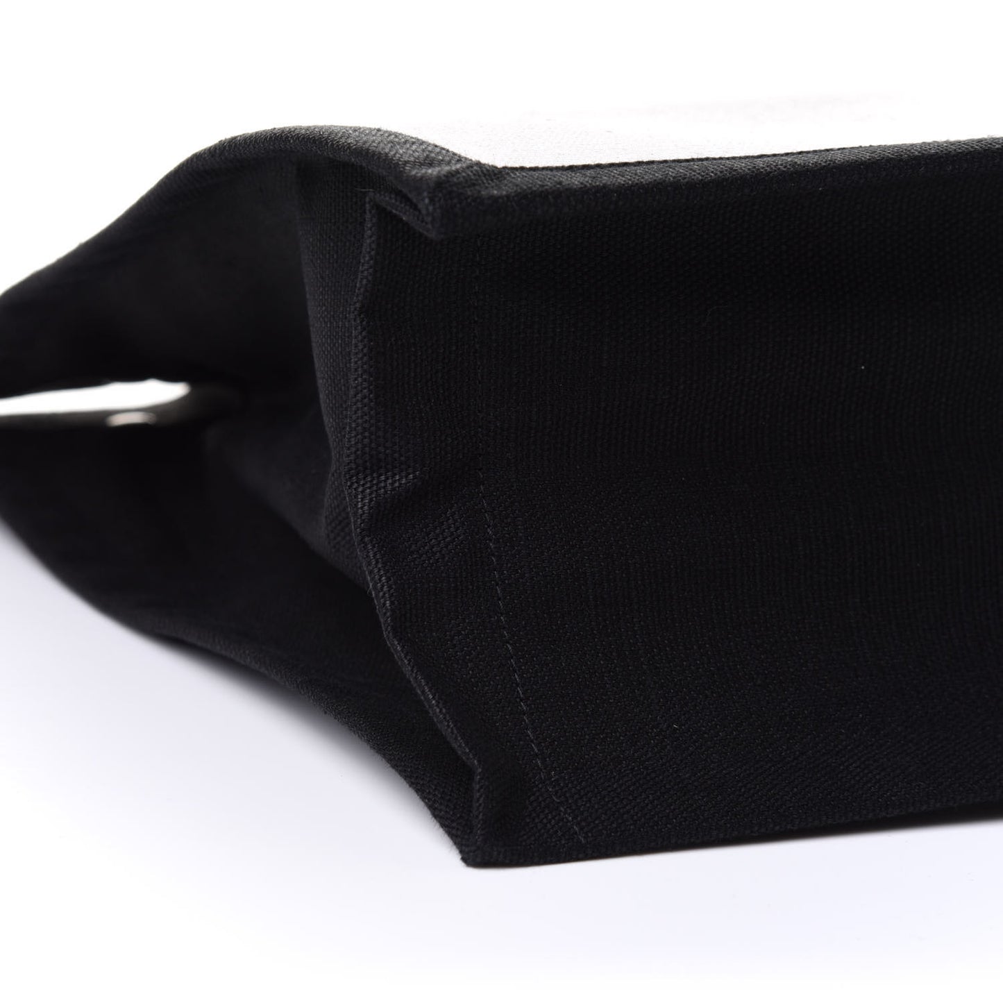 Linen Calfskin Rive Gauche North South Tote White Black