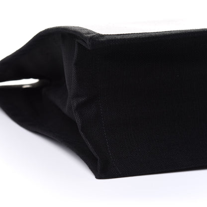 Saint Laurent Linen Calfskin Rive Gauche North South Tote White Black 11 of 13
