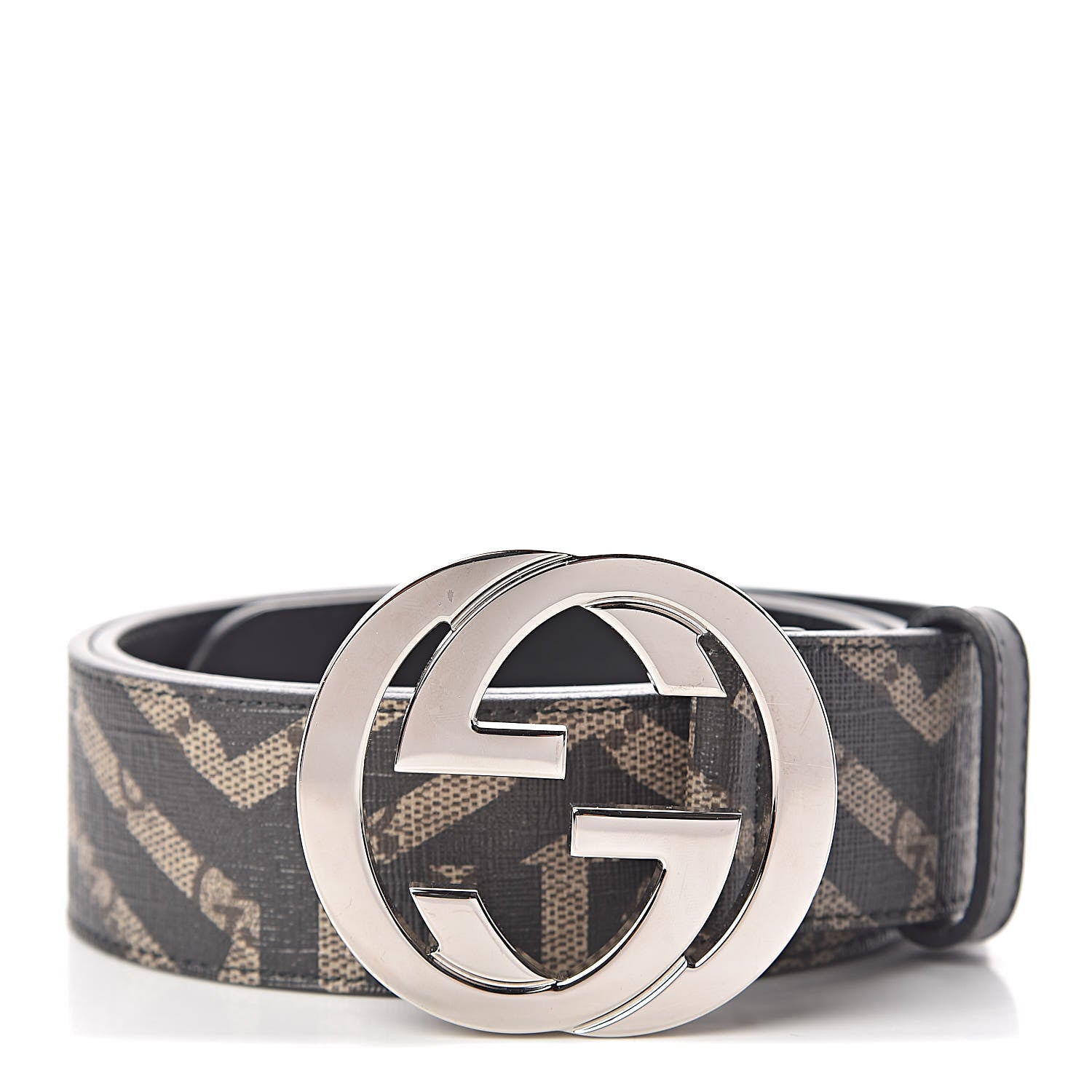 Gucci GG Supreme Monogram Caleido Interlocking G Belt 85 34 Dark Brown 1 of 6