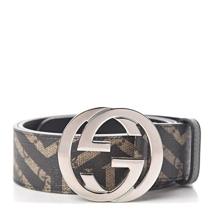 Gucci GG Supreme Monogram Caleido Interlocking G Belt 85 34 Dark Brown 1 of 6