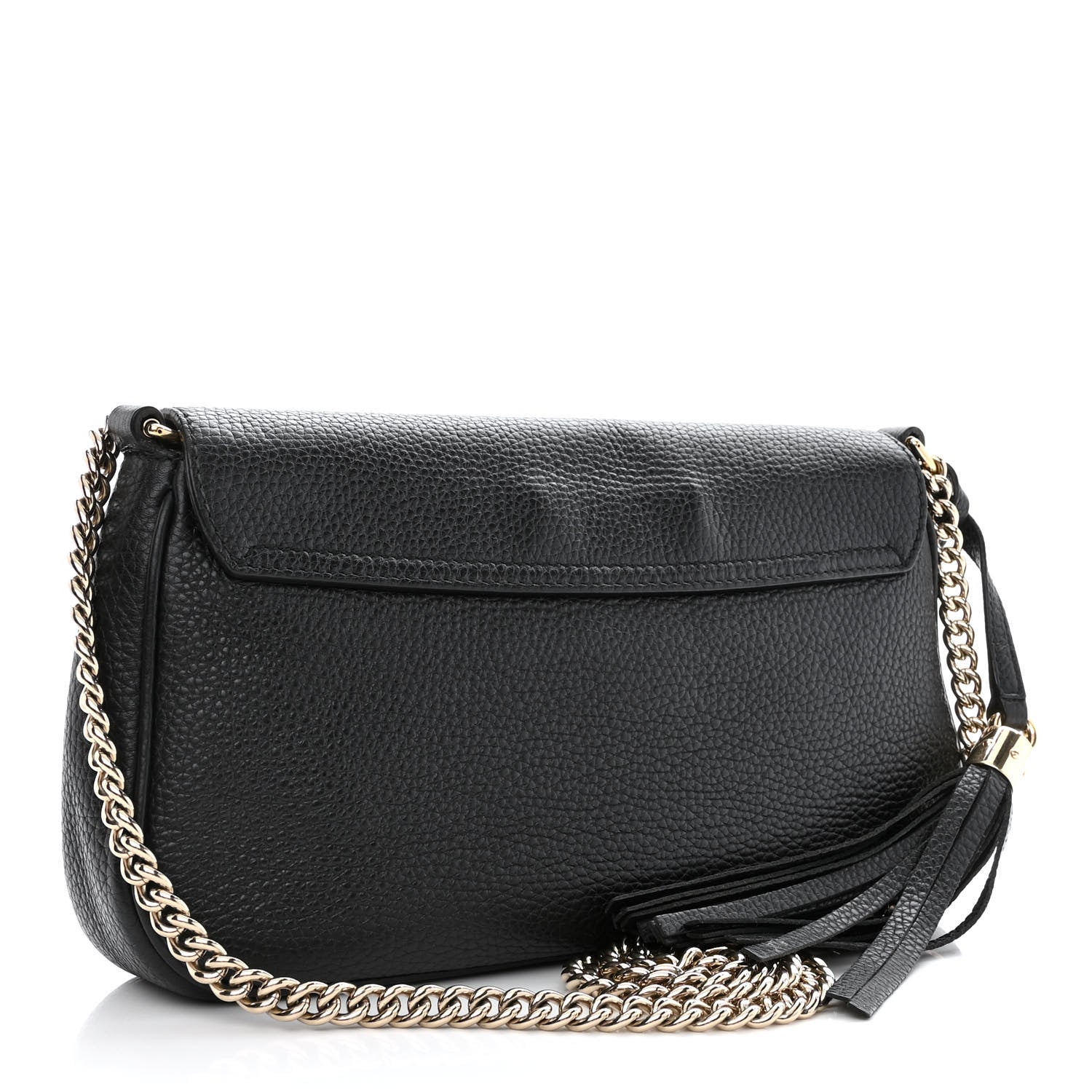 Gucci Pebbled Calfskin Medium Soho Flap Crossbody Black 3 of 9