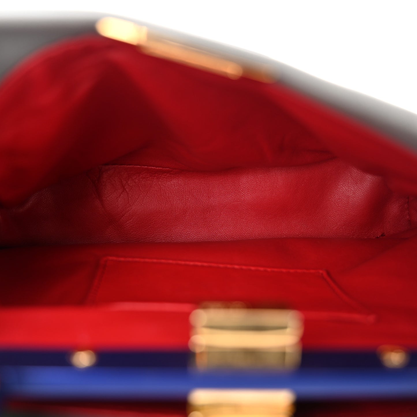 Nappa Colorblock Mini Peekaboo Iconic Satchel Grigio Chiaro Fragola Blue