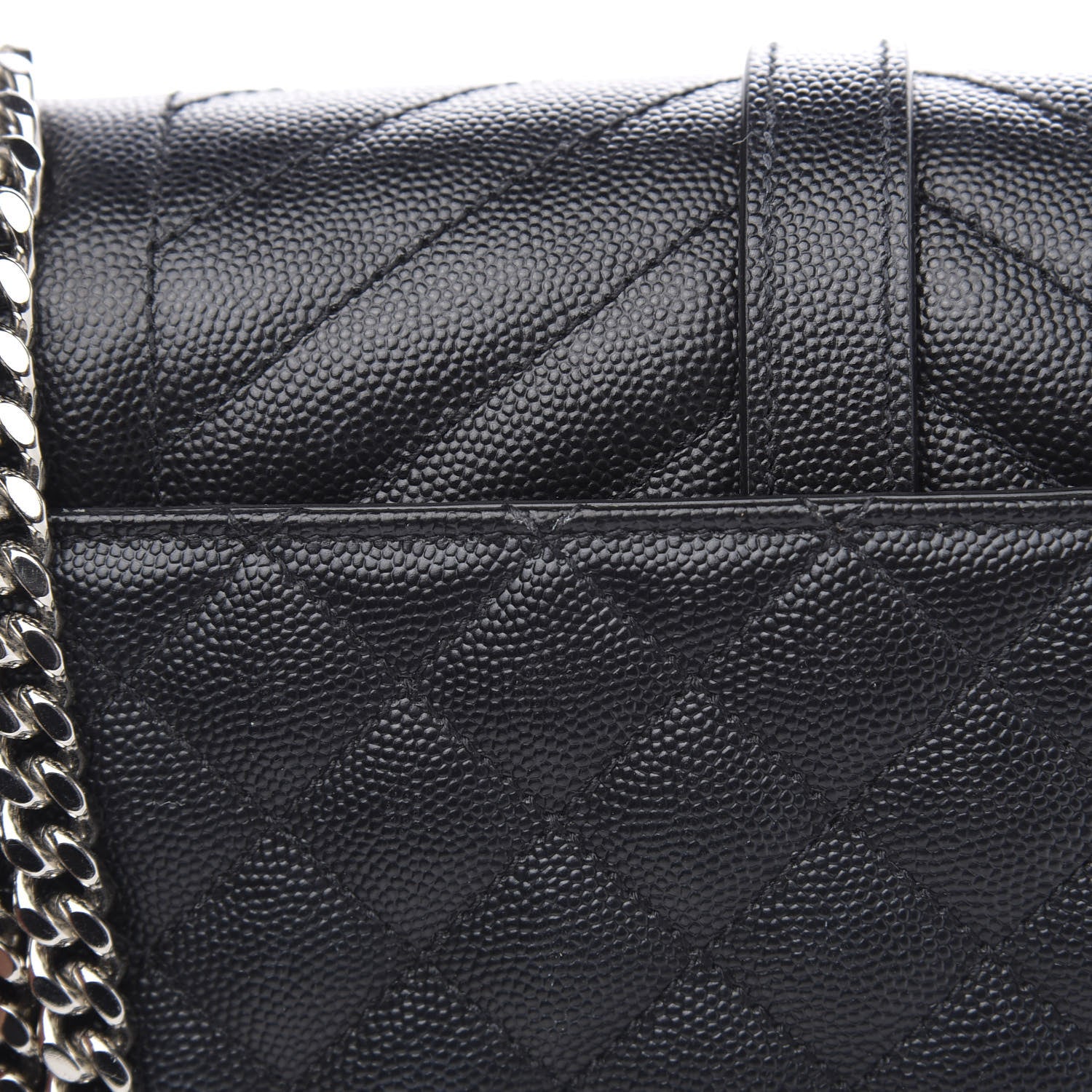 Saint Laurent Grain De Poudre Textured Mixed Matelasse Triquilt Medium Monogram Satchel Black 9 of 13