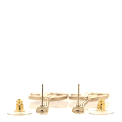 Chanel Crystal CC Drop Earrings Gold Multicolor 3 of 5