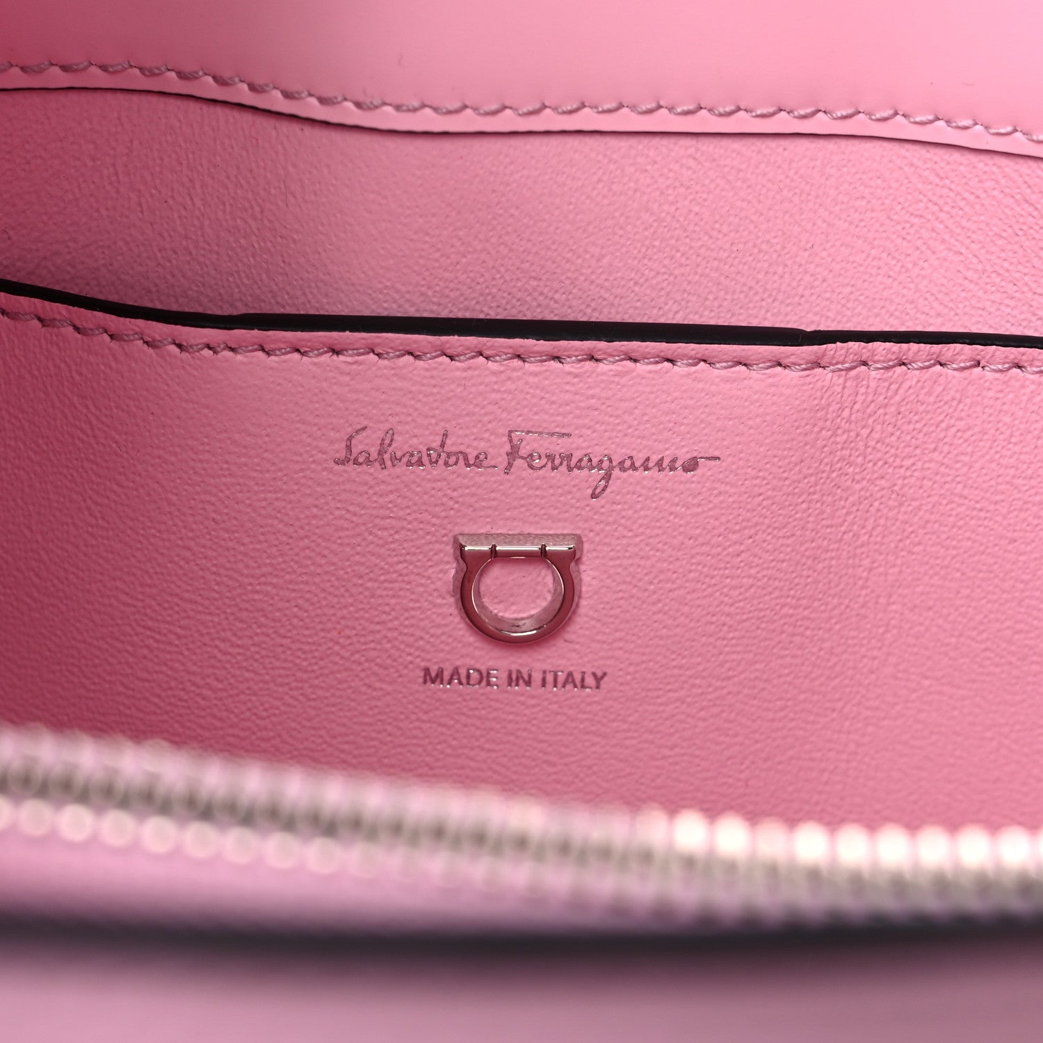 Salvatore Ferragamo Calfskin Trifolio Shoulder Bag Cheerleader Pink 6 of 19