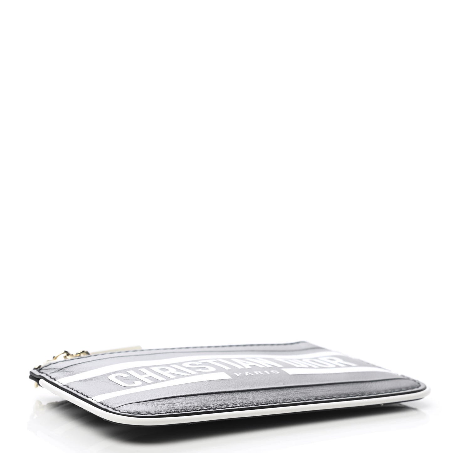 Calfskin Vibe Zip Key Wallet Blue White