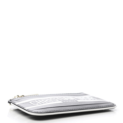 Christian Dior Calfskin Vibe Zip Key Wallet Blue White 4 of 8