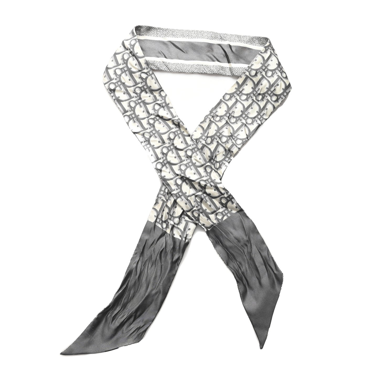 Silk Oblique Mitzah Scarf Grey