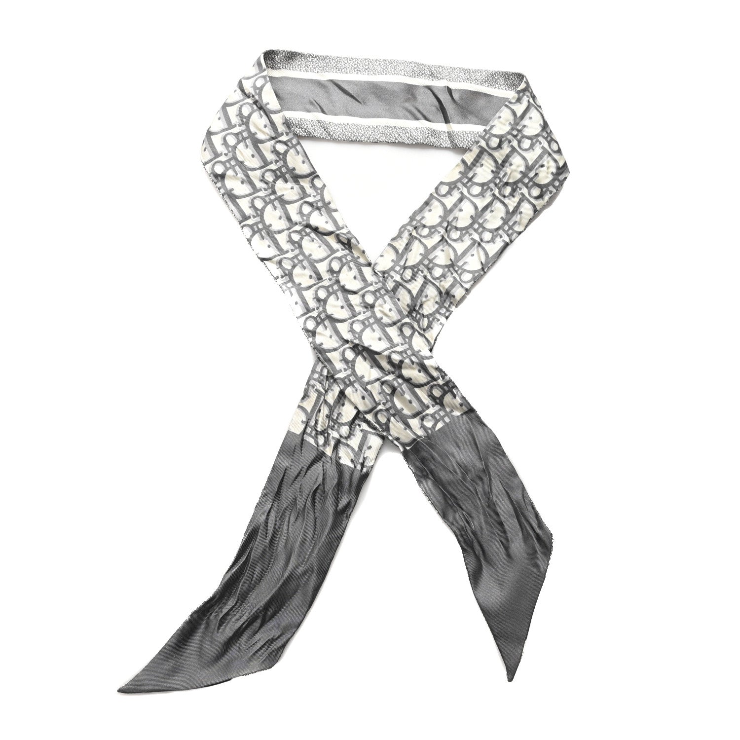 Christian Dior Silk Oblique Mitzah Scarf Grey 1 of 3