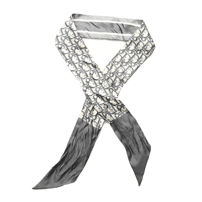 Christian Dior Silk Oblique Mitzah Scarf Grey 1 of 3