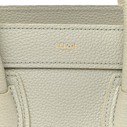 Celine Drummed Calfskin Nano Luggage Vert D'eau 6 of 11