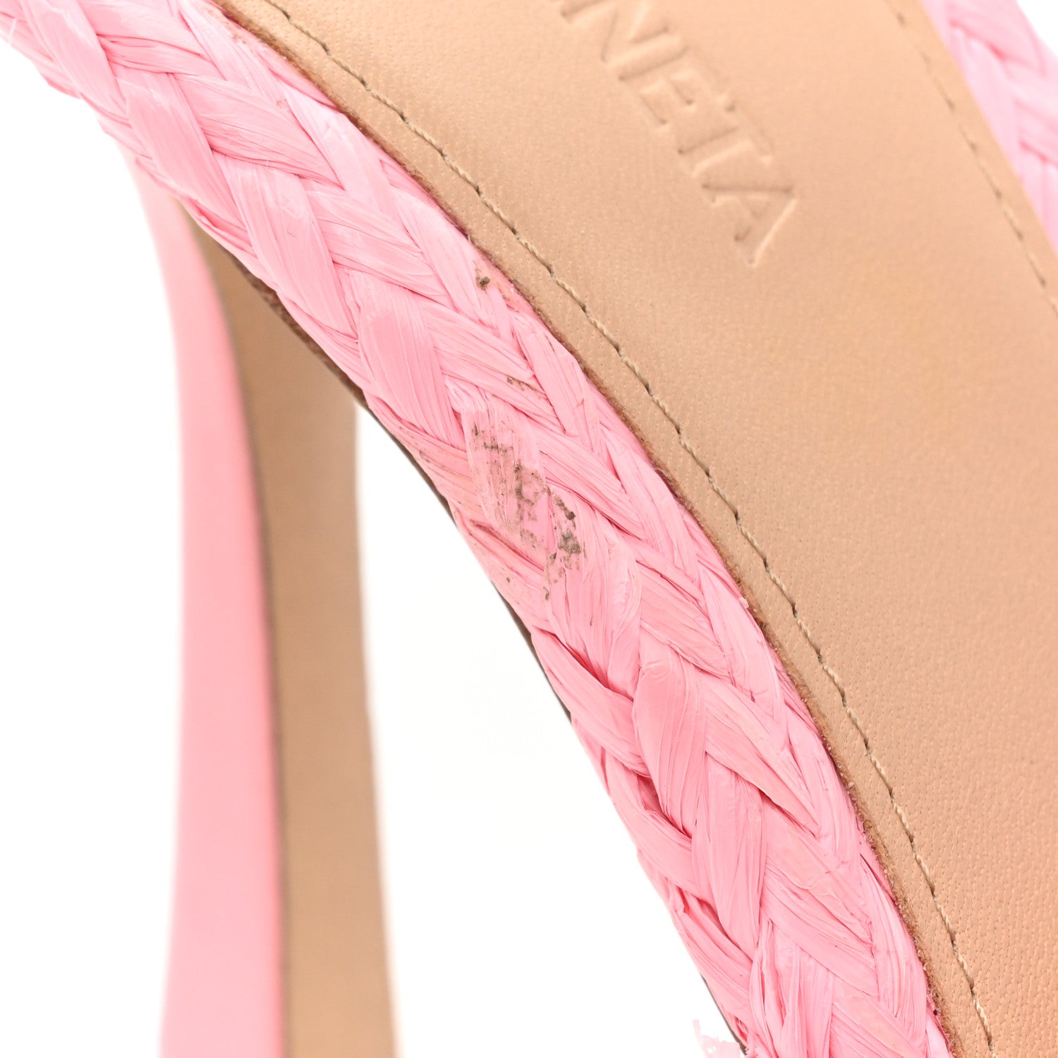 Bottega Veneta Raffia Twisted Intrecciato Stretch Mule Sandals 37 Blossom 8 of 10