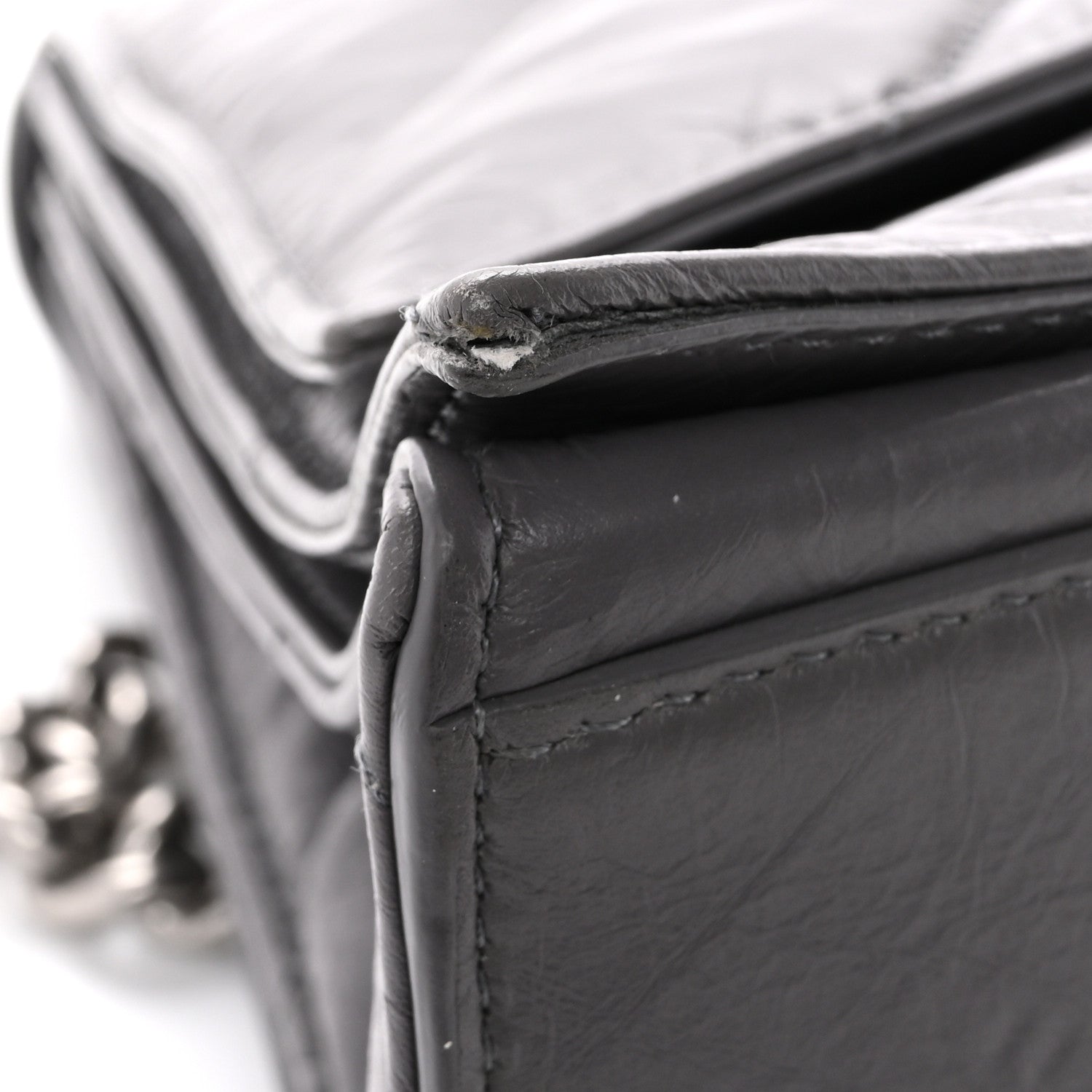 Balenciaga Crushed Calfskin Quilted Medium Crush Chain Bag Dark Grey 13 of 13