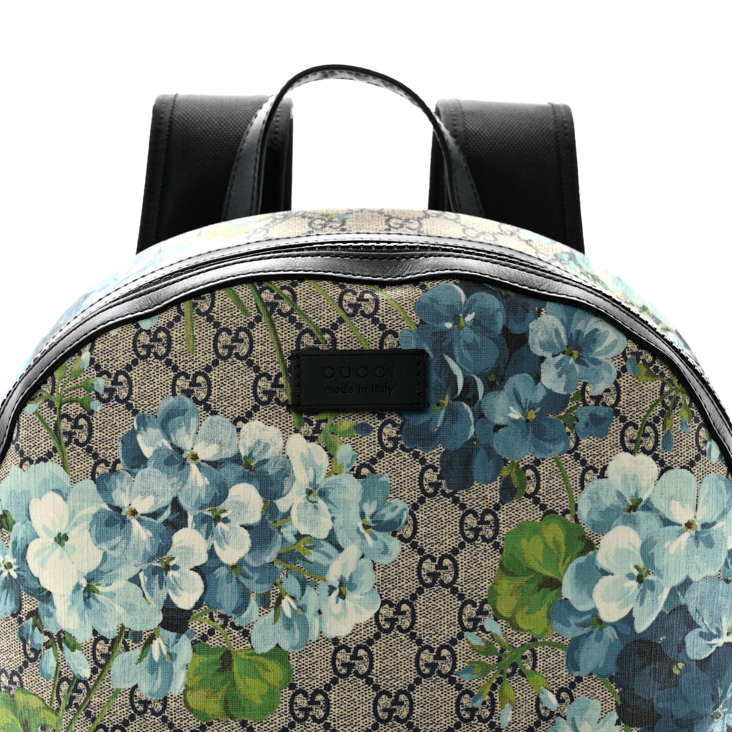 Gucci GG Supreme Monogram Blooms Medium Day Backpack Beige Blue Navy 8 of 12