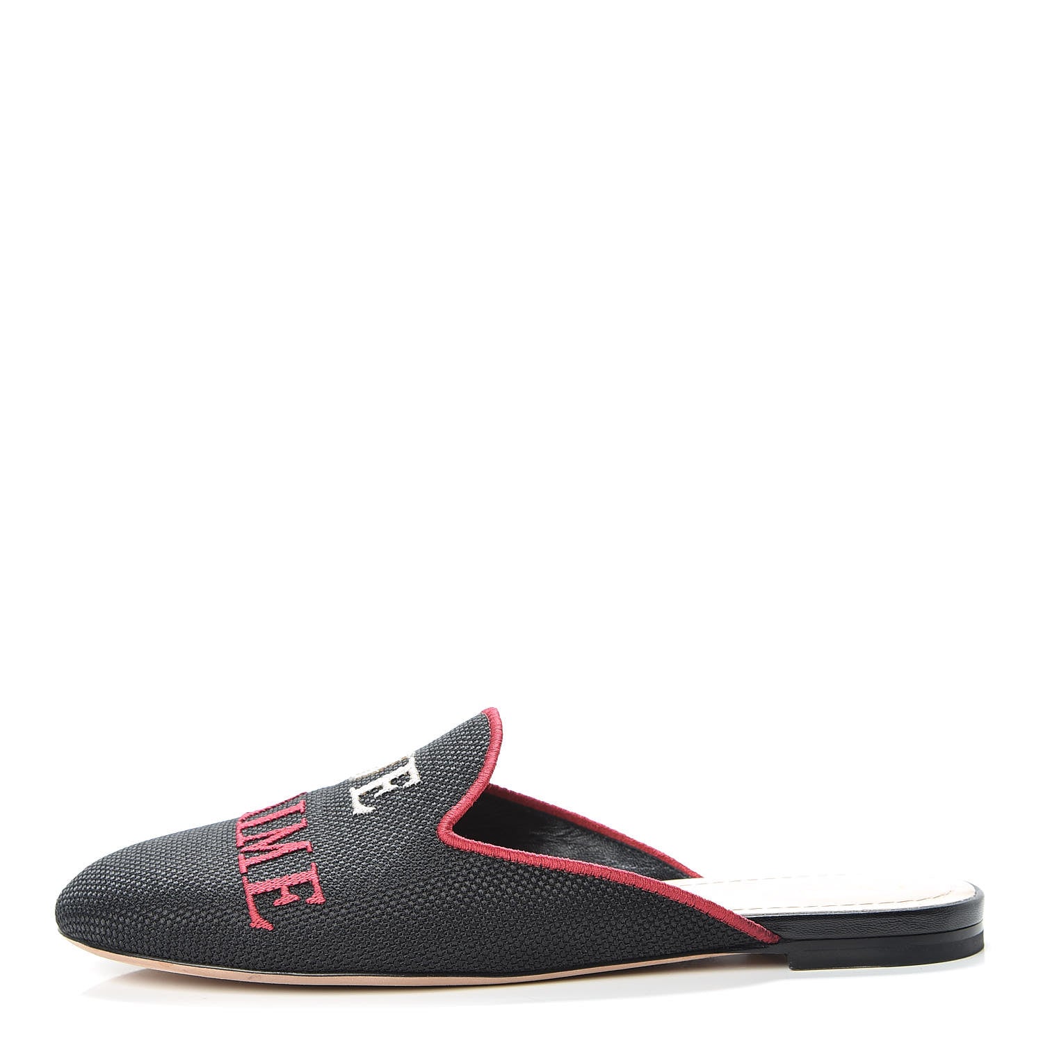 Christian Dior Embroidered Cotton Dioramour Mules 37.5 Black 1 of 16