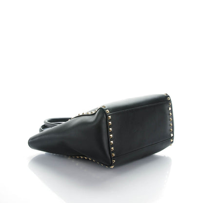 Valentino Garavani Vitello Rockstud Double Handle Tote Black 4 of 7