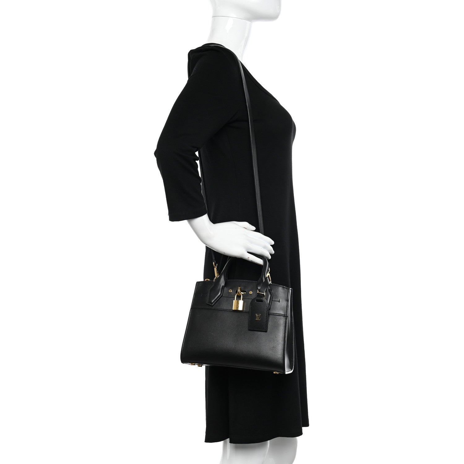 Louis Vuitton Calfskin City Steamer Mini Black 2 of 14