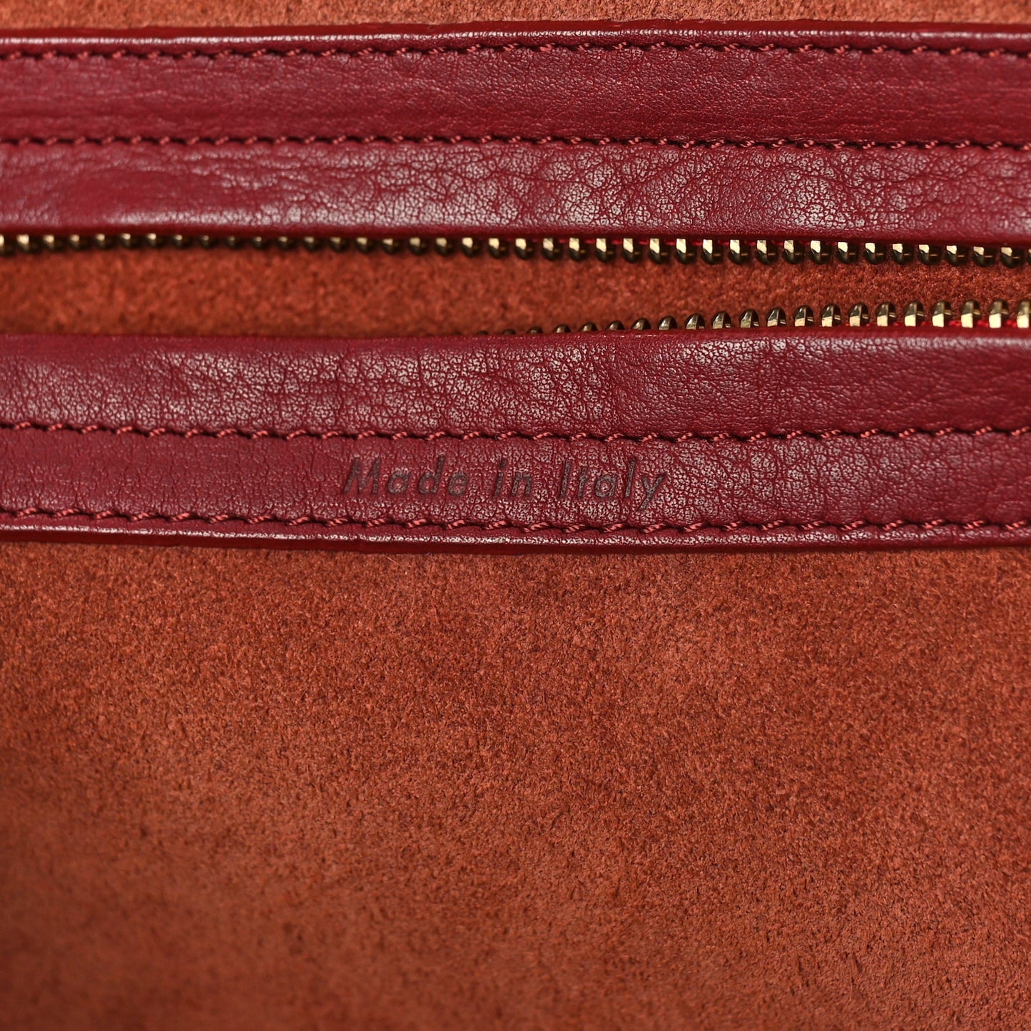 Drummed Calfskin Medium Phantom Luggage Burgundy