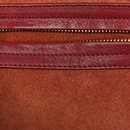 Celine Drummed Calfskin Medium Phantom Luggage Burgundy 6 of 11