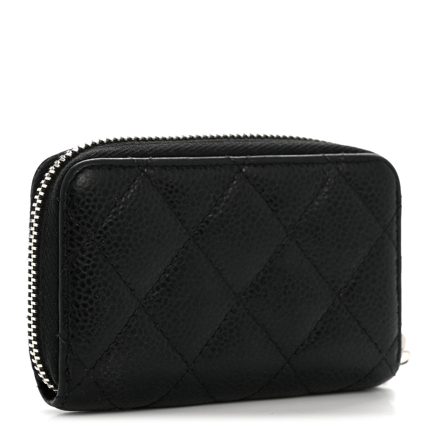 Chanel Caviar Quilted Zip Coin Purse Black 3 of 10