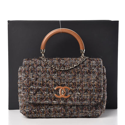 Chanel Tweed Wood Mini Coco Handle Flap Beige 14 of 14