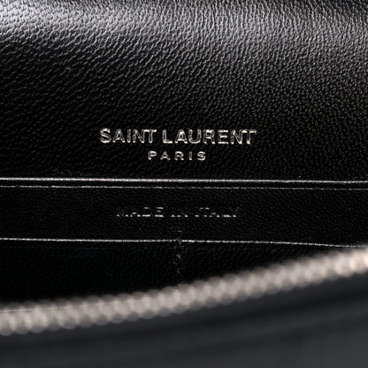 Saint Laurent Calfskin Crocodile Embossed Kate Monogram Tassel Chain Wallet Black 6 of 8