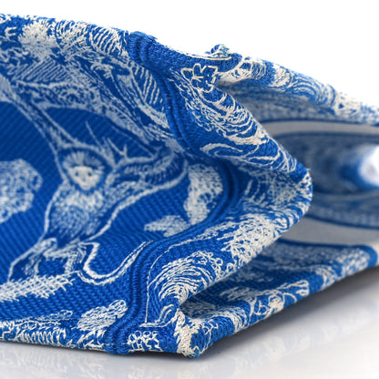 Christian Dior Canvas Embroidered Medium Dioriviera Toile De Jouy Book Tote Fluorescent Blue 8 of 8
