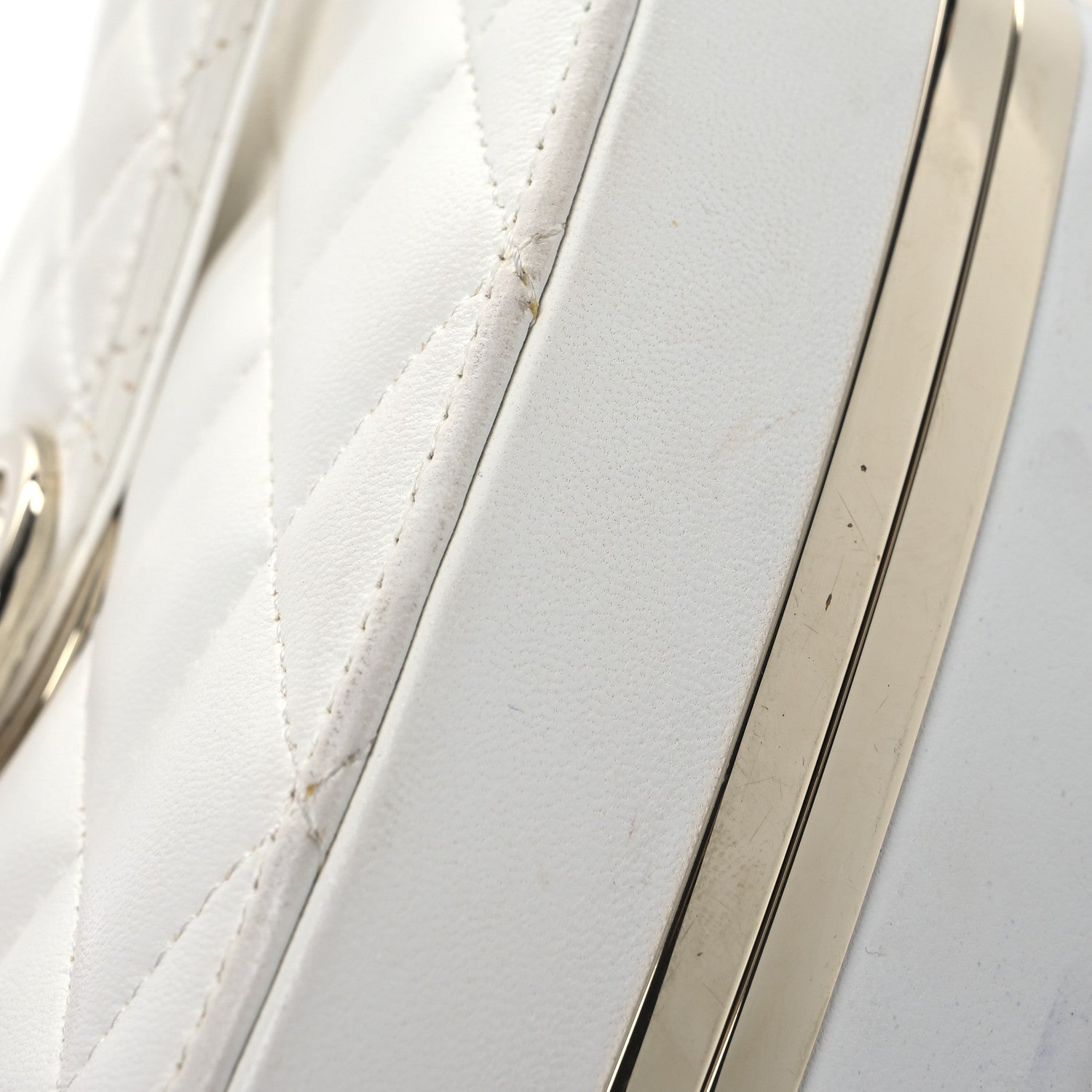Chanel Lambskin Minaudiere Vanity With Handle White 12 of 16