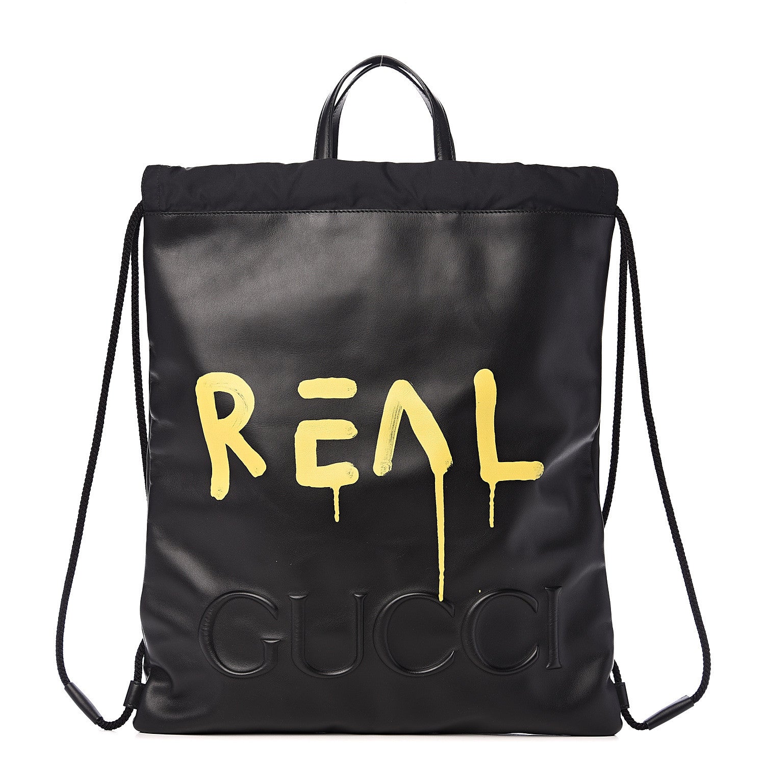 Gucci Calfskin Small GucciGhost Drawstring Backpack Black 1 of 11