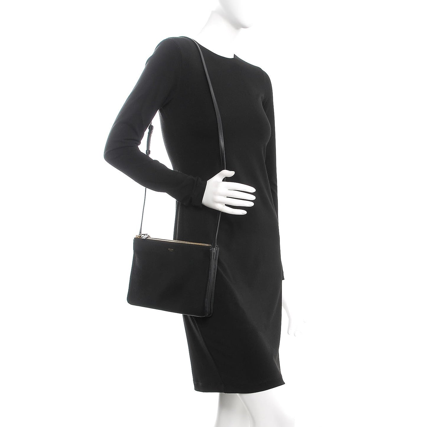 Lambskin Large Trio Crossbody Bag Black