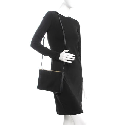 Celine Lambskin Large Trio Crossbody Bag Black 2 of 9