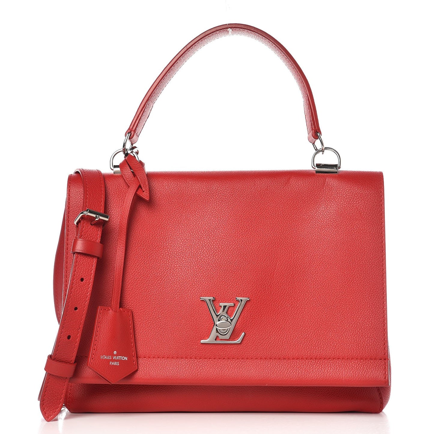 Soft Calfskin Lockme II Top Handle Rubis