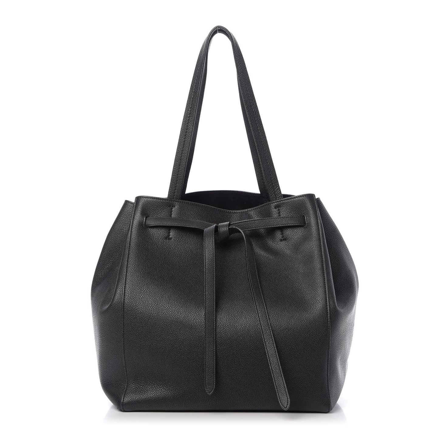 Soft Grained Calfskin Small Belt Cabas Phantom Black