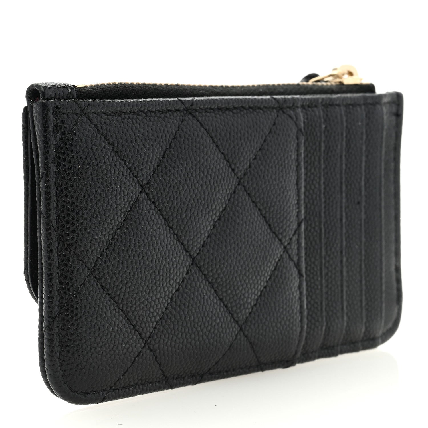 Chanel Caviar Quilted Flap Zip Card Holder Black 3 of 7
