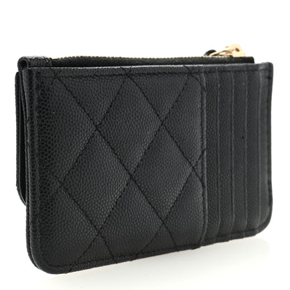 Chanel Caviar Quilted Flap Zip Card Holder Black 3 of 7