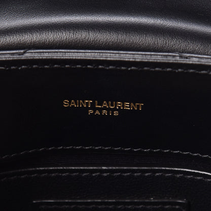 Saint Laurent Calfskin Y Quilted Monogram Small Loulou Chain Satchel Black 6 of 11