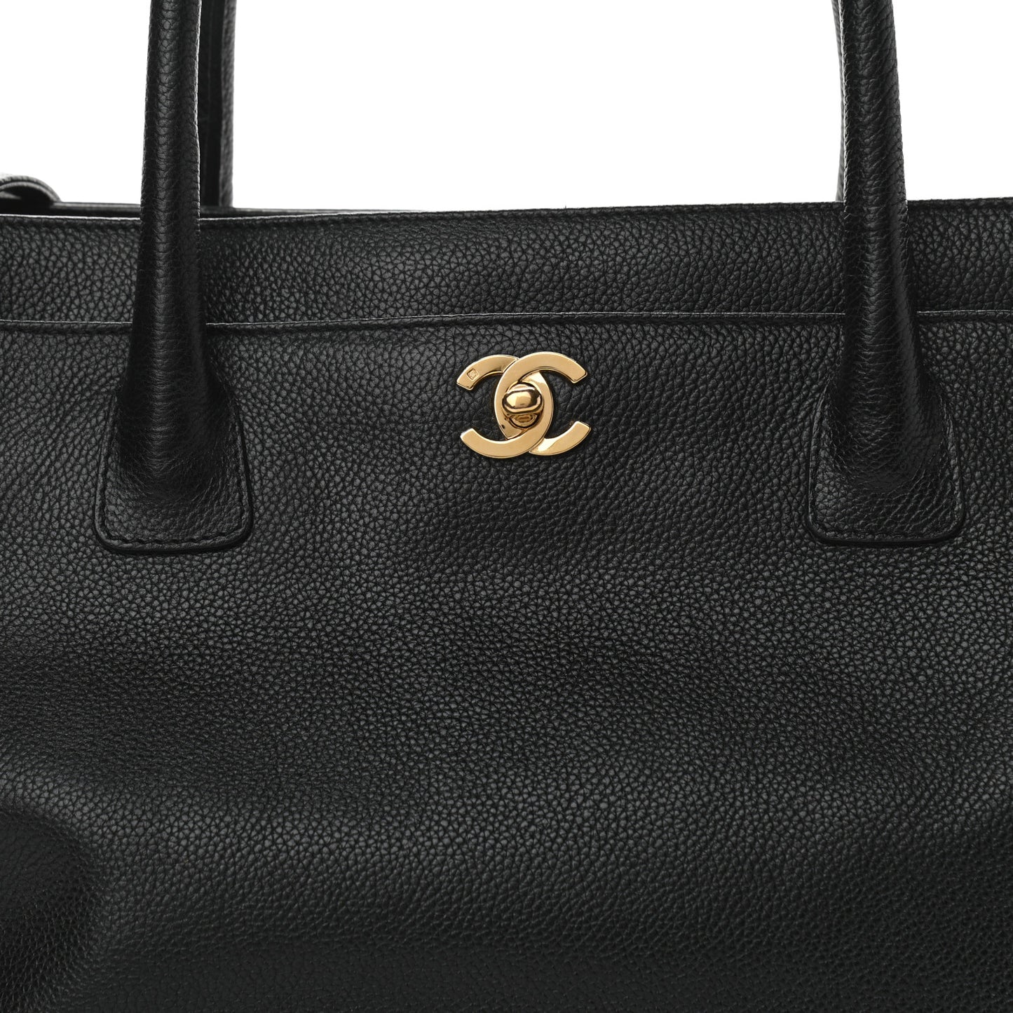 Calfskin Cerf Executive Shopper Tote Black
