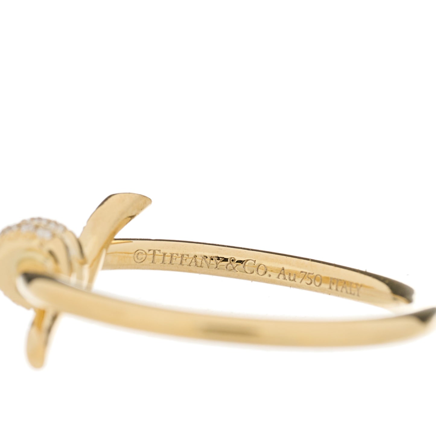 18K Yellow Gold Diamond Small Knot Ring 52 6