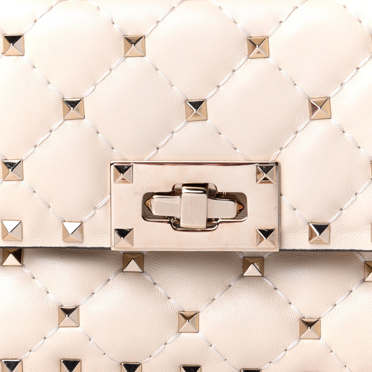 Valentino Garavani Nappa Small Rockstud Spike Shoulder Bag Light Ivory 8 of 10